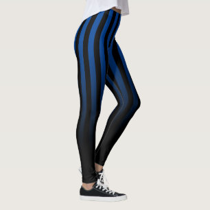 Leggings Banda Azul Negra Fundida A Piernas Negras