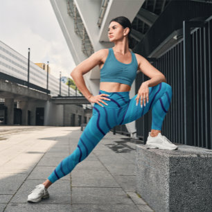 Leggings Banda azul suave Gym Mujeres de yoga apretadas Pie