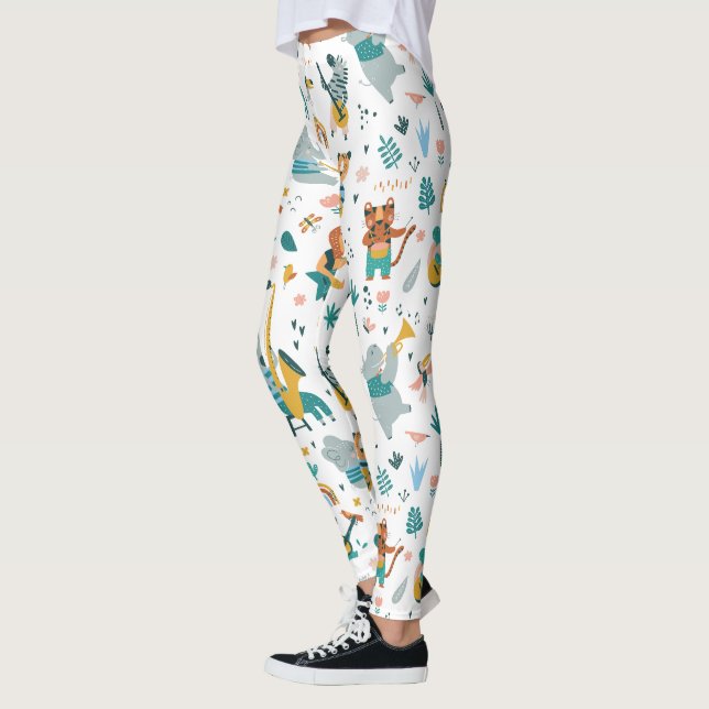 Leggings Banda de animales personalizados (Izquierda)