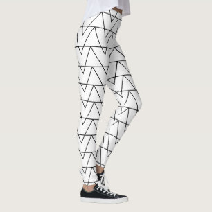 Leggings Banda de cheurón negra y blanca