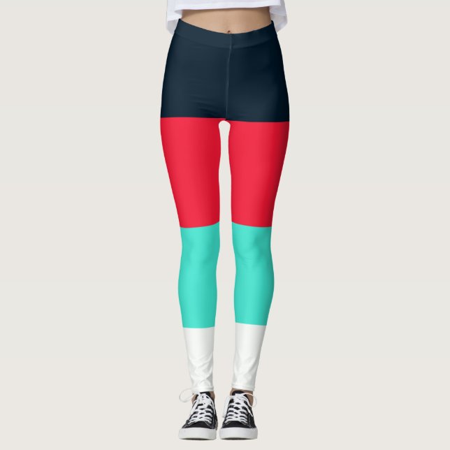 Leggings Banda de color mixto personalizada (Anverso)