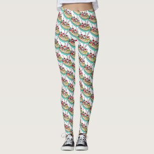 Leggings Banda De Helados Cuadros