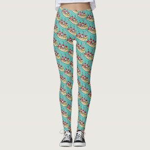 Leggings Banda De Helados Cuadros