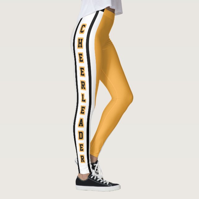 Leggings Banda de Jersey Gold, White & Black Sport - Texto  (Derecha)