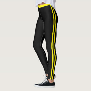 Leggings Banda lateral amarilla Piernas negras Elegir color