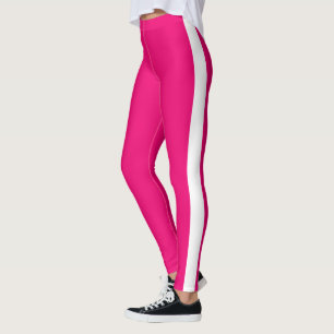 Leggings Banda lateral blanca Piernas rosadas o elegir colo