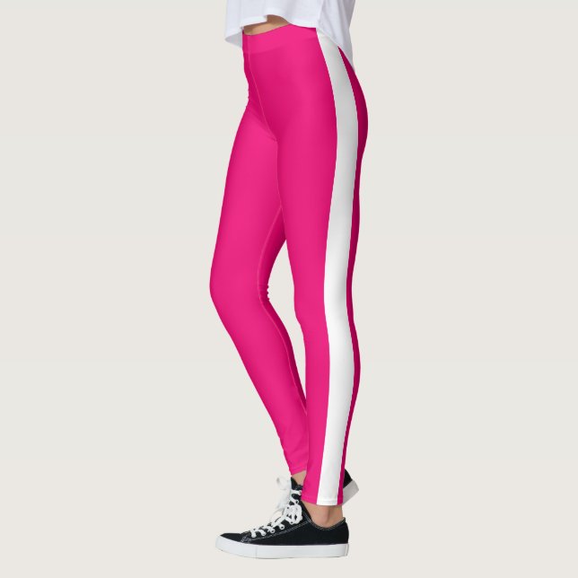 Leggings Banda lateral blanca Piernas rosadas o elegir colo (Izquierda)
