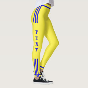 Leggings Banda lateral Leyendas amarillas Personalizado Tex