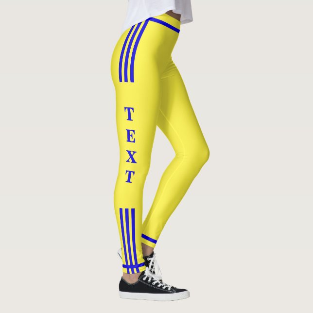 Leggings Banda lateral Leyendas amarillas Personalizado Tex (Derecha)