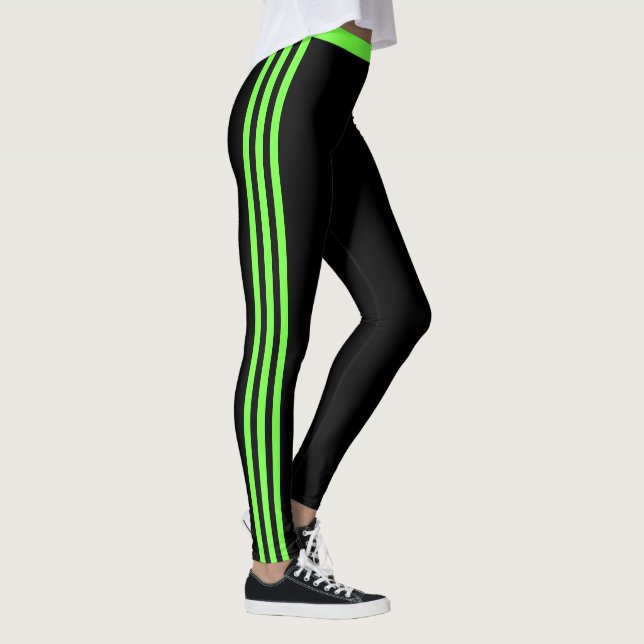 Leggings Banda lateral verde Neon Piernas negras Elegir col (Derecha)