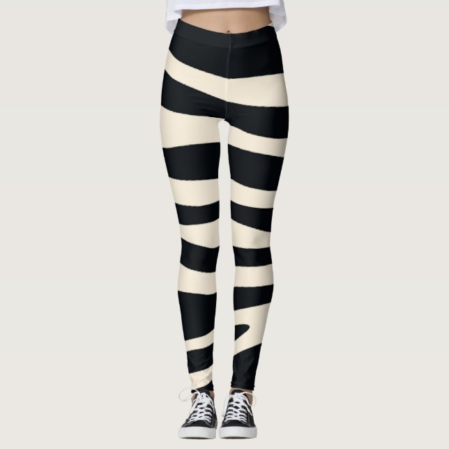 Leggings Banda negra y blanca de cebra (Anverso)