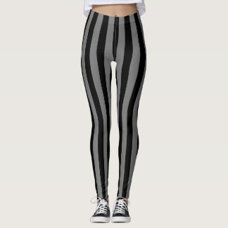 Leggings Banda vertical ancha gris negra