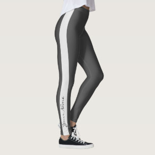 Leggings Banda vertical monocroma gris deportivo