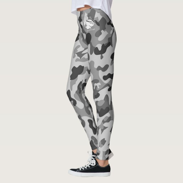 Leggings Banda y roca - Piernas de camuflaje negro y gris (Izquierda)