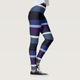 Leggings Bandas abstractas azules y púrpuras