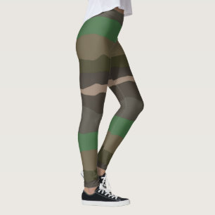Leggings Bandas abstractas de camo y verde