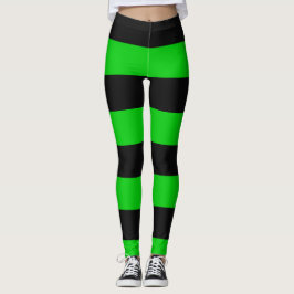 Leggings Bandas anchas de color negro y verde