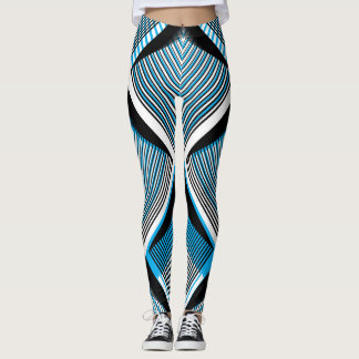 Leggings Bandas azules geométricas: superposición de venado