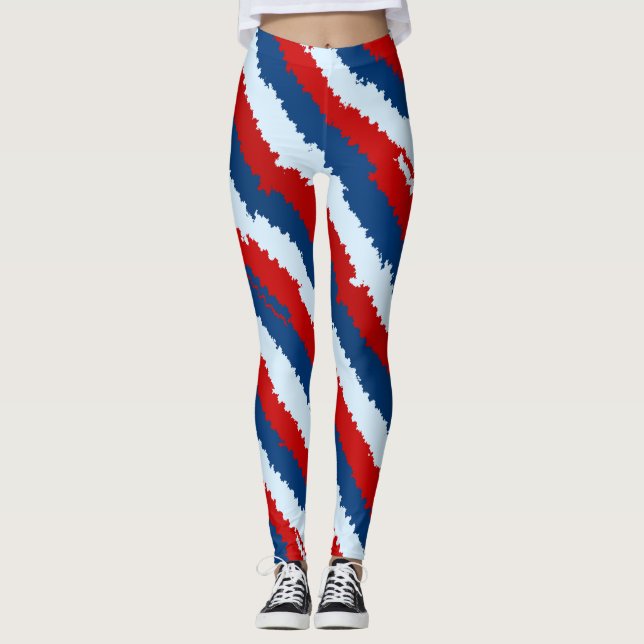 Leggings Bandas azules rojas (Anverso)