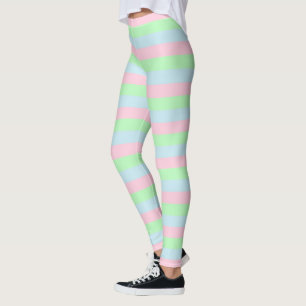 Leggings Bandas azules, rosas y verdes