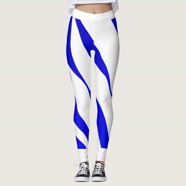 Leggings Bandas azules sobre la leyenda blanca (Anverso)