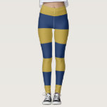 Leggings Bandas azules y doradas<br><div class="desc">gruesas franjas azules y doradas.</div>