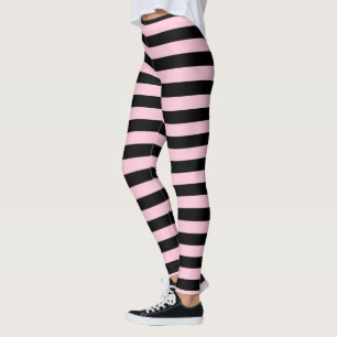 Leggings Bandas blandas rosa y negra