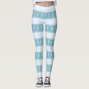Leggings Bandas de caballitos de mar de la costa azul