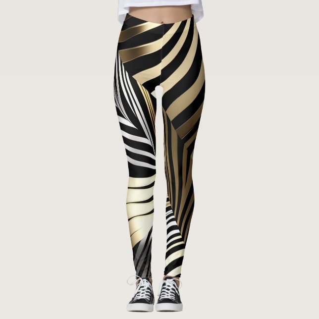 Leggings Bandas de cebra audaces en metálico (Anverso)