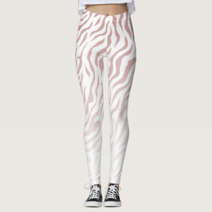Leggings Bandas de cebra blancas y rosas: legiones elegante