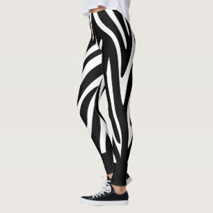 Leggings Bandas de cebra en blanco y negro con firmes y sól