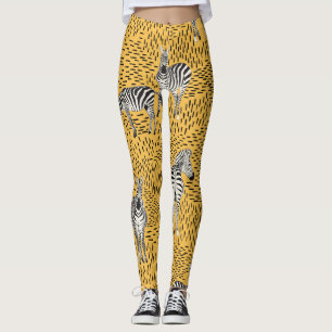 Leggings Bandas de cebra: fondo sin costuras dibujado a man