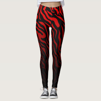 Leggings Bandas de cebra rojas y negras: leggantas elegante