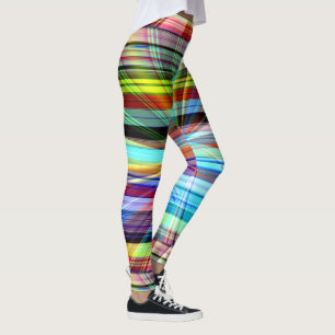 Leggings Bandas de colores cruzadas por efecto panorámico