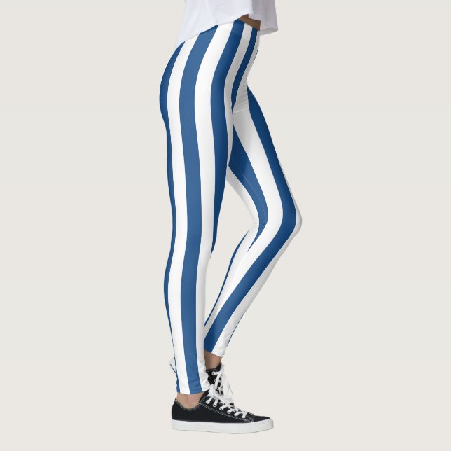 Leggings Bandas de cosecha azul y blanca (Derecha)