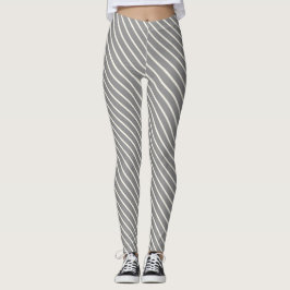 Leggings Bandas de marfil y gris delgadas que se pueden enr