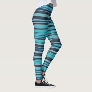 Leggings Bandas de onda azul