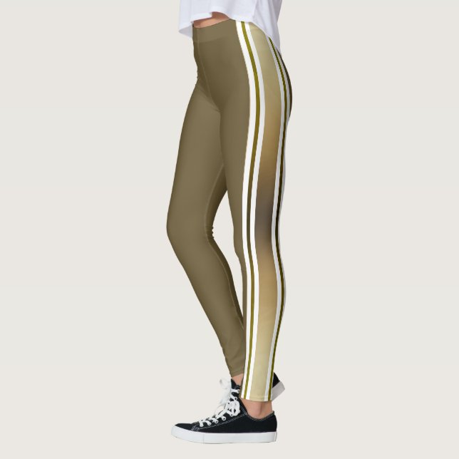 Leggings Bandas De Oro Y Blanco De Gradiente (Izquierda)