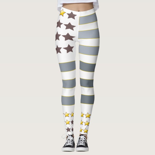 Leggings Bandas de plata de las estrellas del oro (Anverso)