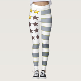 Leggings Bandas de plata de las estrellas del oro