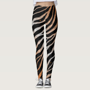 Leggings Bandas de tiempo espacial arrancadas - Naranja/bla