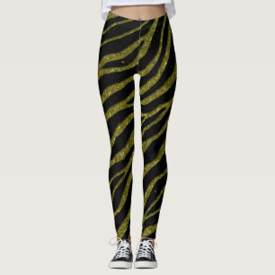 Leggings Bandas de tiempo espacial arrancadas - Oro Purpuri