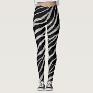 Leggings Bandas de tiempo espacial arrancadas - Plata/Blanc