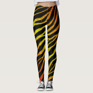 Leggings Bandas de tiempo espacial arrancadas - Rojo/Amaril