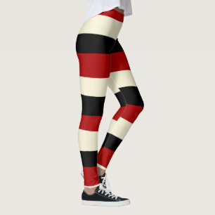 Leggings Bandas desiguales - Rojo y Crema