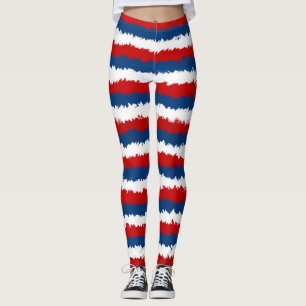 Leggings Bandas Guay rojas, blancas y azules