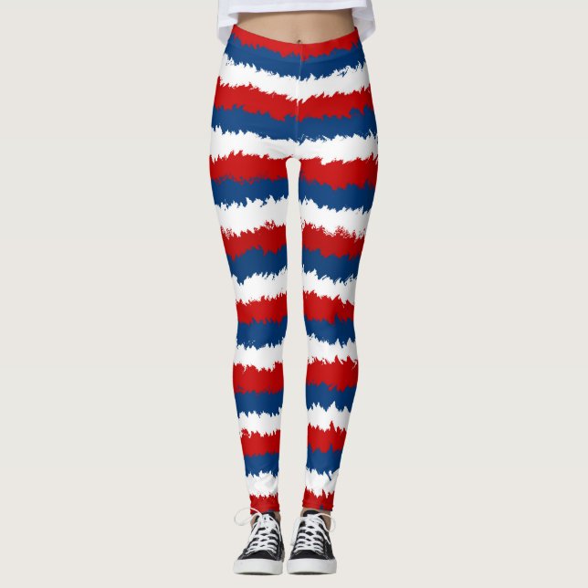 Leggings Bandas Guay rojas, blancas y azules (Anverso)