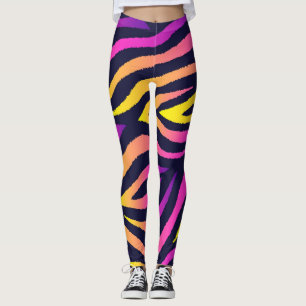 Leggings Bandas holográficas, sin costura futurista.