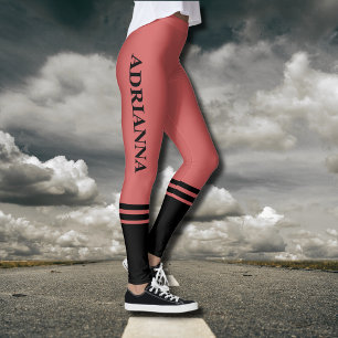 Leggings Bandas horizontales negras Nombre Rusty Naranj