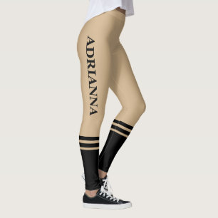 Leggings Bandas horizontales negras Nombre Tan